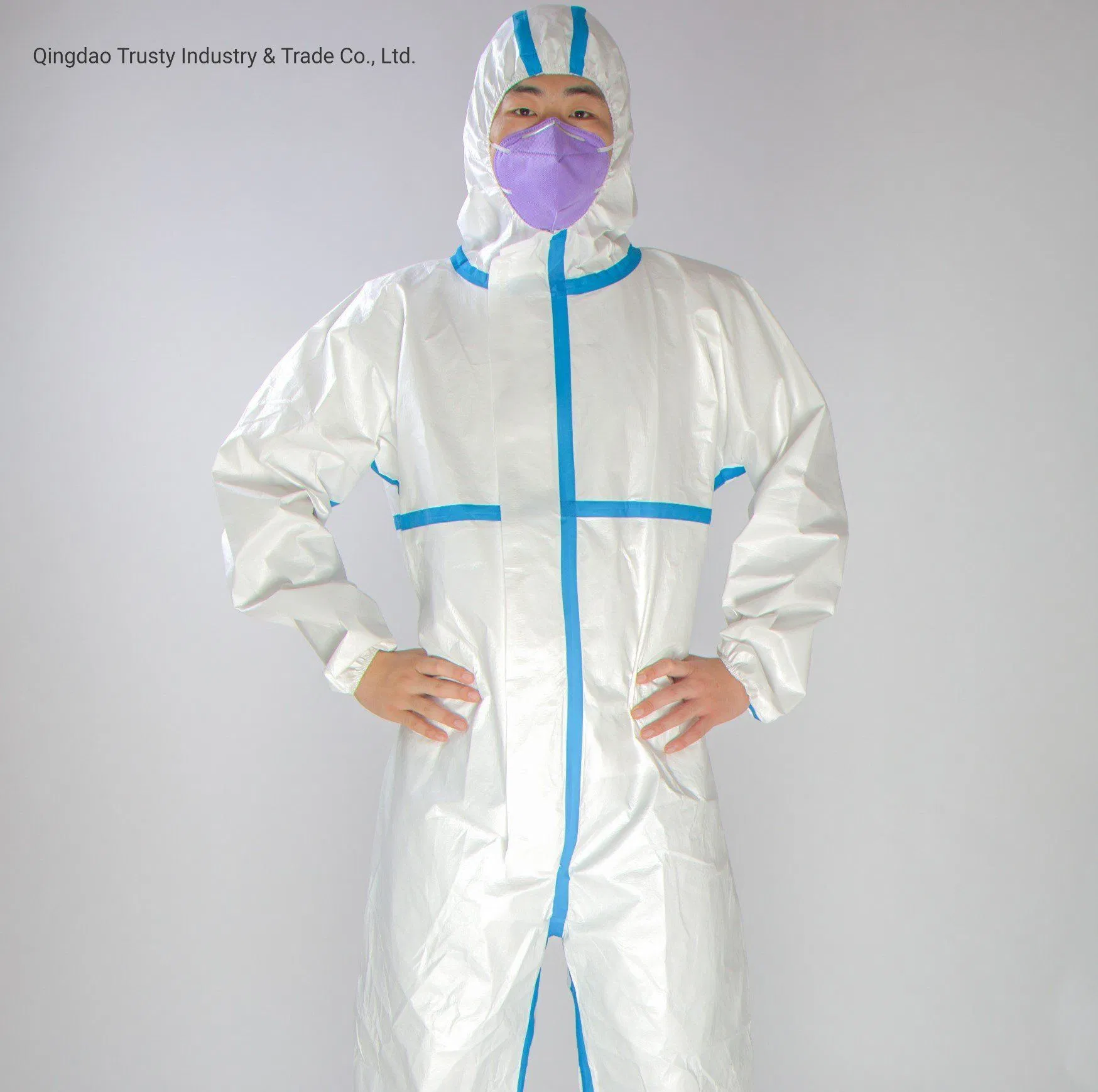 50-70GSM PP+PE Non Woven Disposable Coverall Protective Clothing Medical