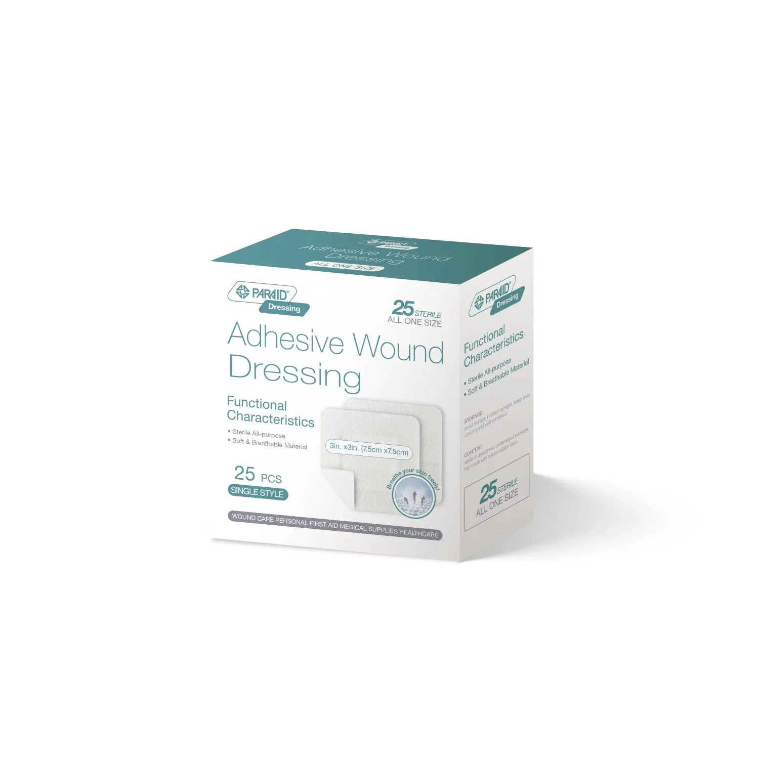 Surgical Medical 7.5cm X 7.5cm Adhesive Disposable Non Woven Plaster Wound Dressing