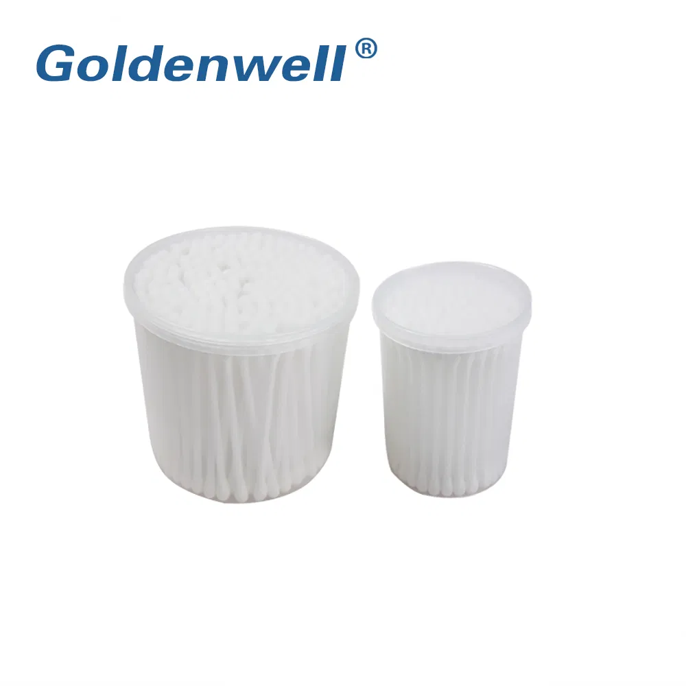 Disposable Medical Wood Stick Cotton Swab Cotton Ear Buds