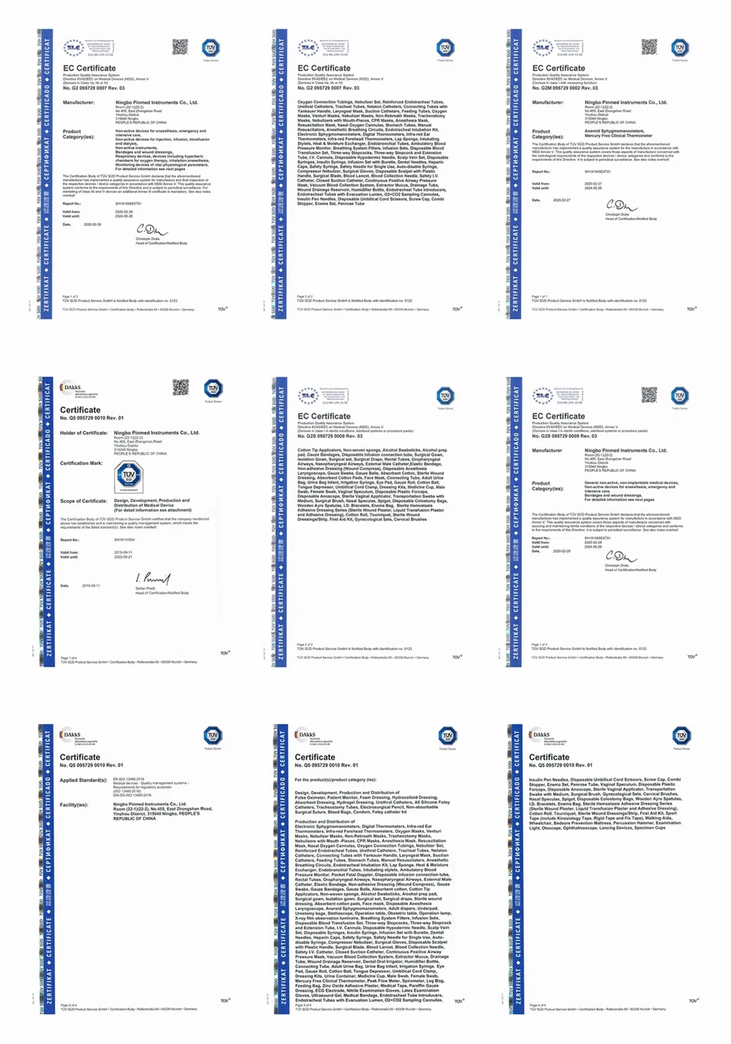 ISO and CE Certifications