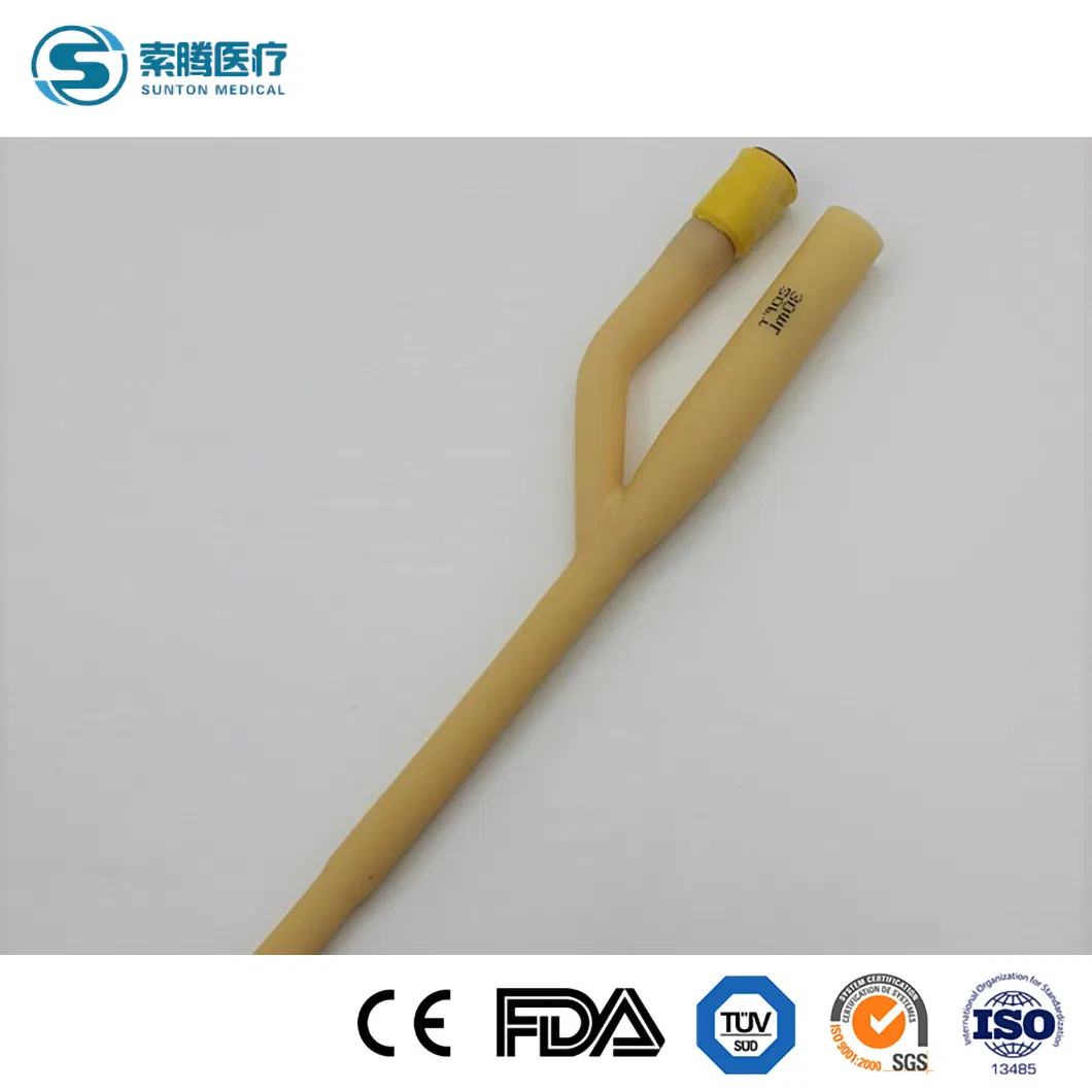 Medical Disposables Fr06-30 Sterile 2/3 Way Latex Silicone Balloon Foley Urinary Drainage Catheter for Adult/Pediatric with CE/ISO Certificate
