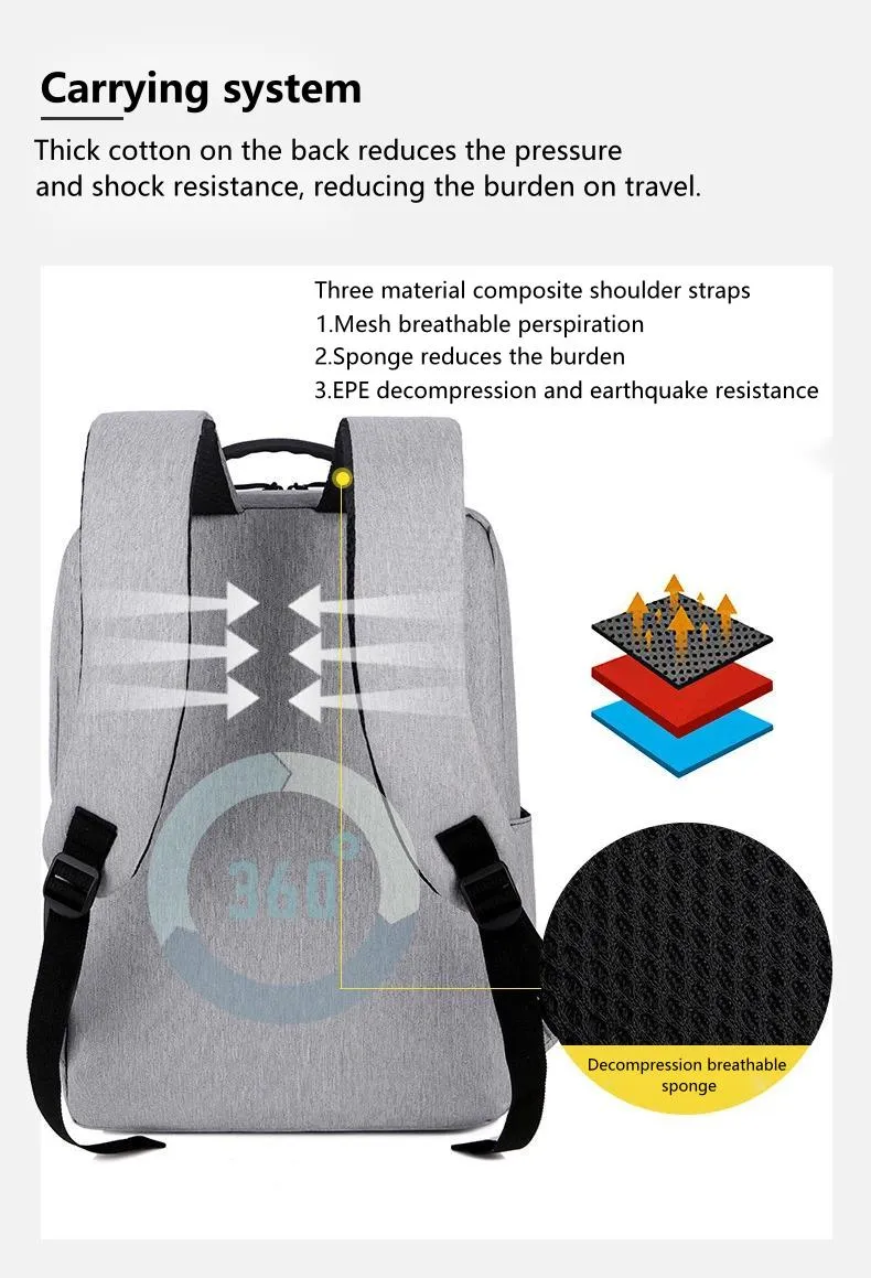 Mochila para laptop moderna, grande capacidade, multifuncional, estilosa, durável e leve para homens