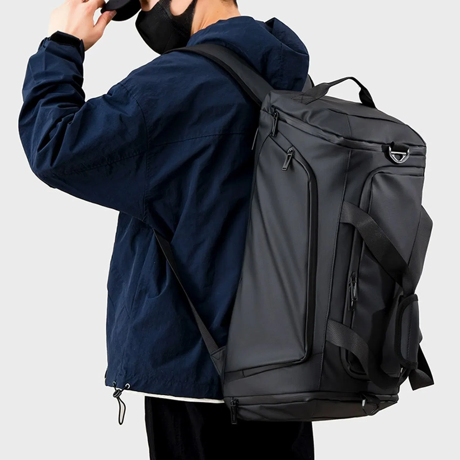 Bolsa de Viagem Preta para Esportes com Compartimentos para Sapatos para Viajar