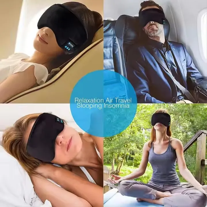 Fones de Ouvido para Dormir Máscara de Olhos - Máscara de Dormir Sem Fio Bluetooth para Dormidores Laterais, Confortável Máscara de Olhos para Noite