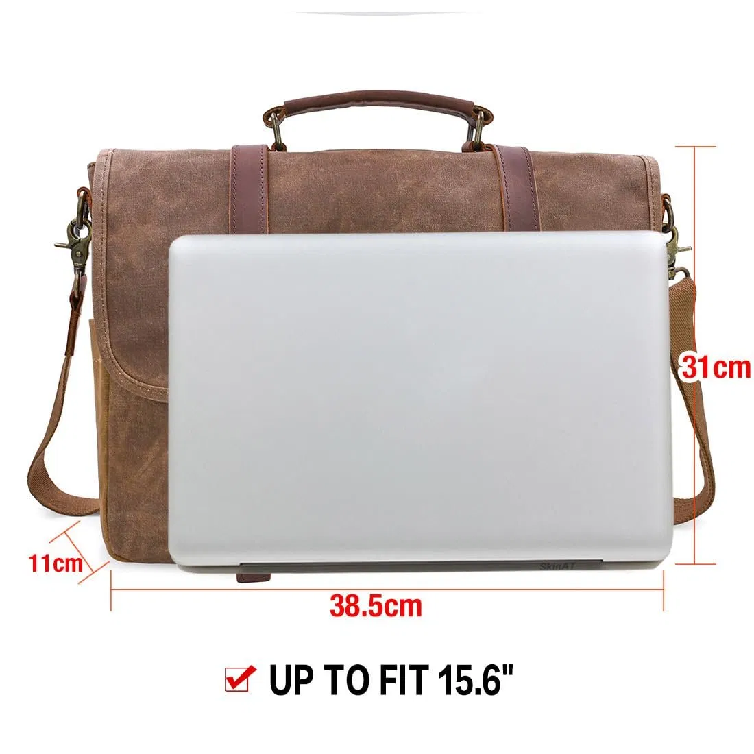 Design Antifurto Luxuoso Masculino em Couro Crazy Horse, Bolsa para Laptop com Aba, Resistente à Água, Bolsa de Ombro para Computador, Pasta para Trabalho, Faculdade e Viagem