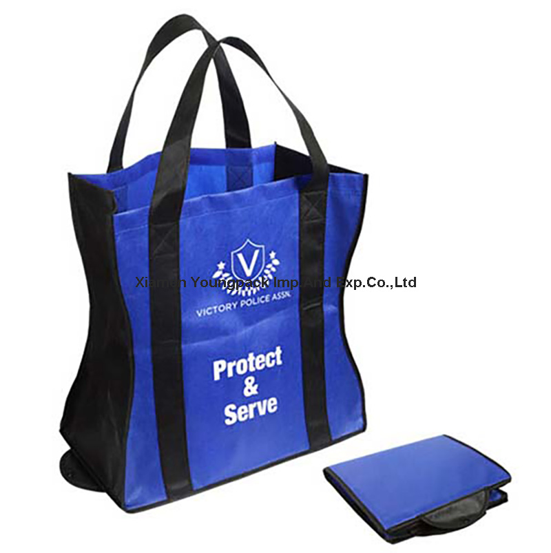 Bolsa Flap Personalizada Não Tecida Azul Marinho para Promoção