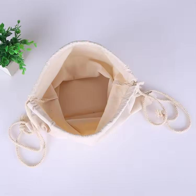 Saco de armazenamento para sapatos em algodão reciclado personalizado com cordão para publicidade