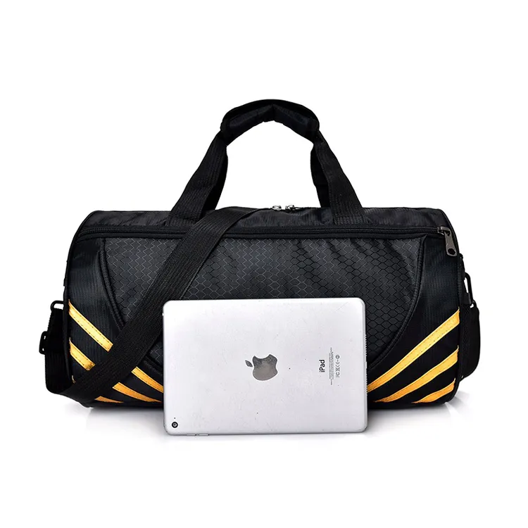 Bolsa de Viagem Duffle Grande e Resistente para Fitness, Impermeável, Nylon Preto, Bolsa de Ginástica para Homens