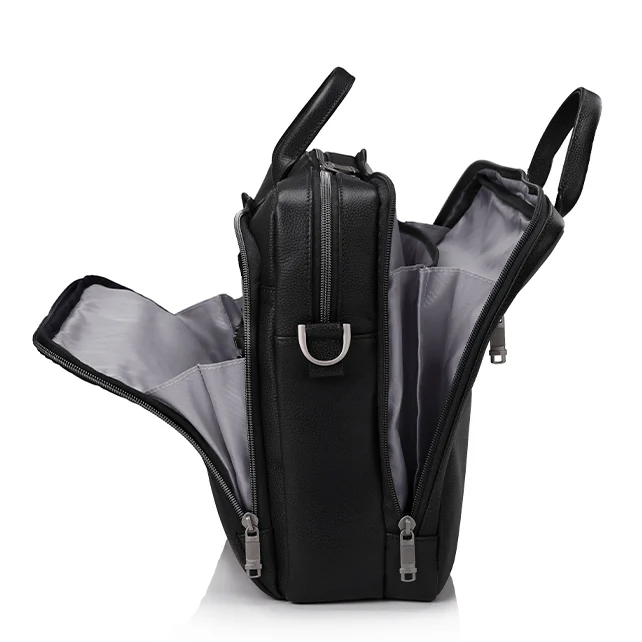 Bolsa de Laptop Slim Unissex de Couro Genuine Feita à Mão 15.6 Polegadas