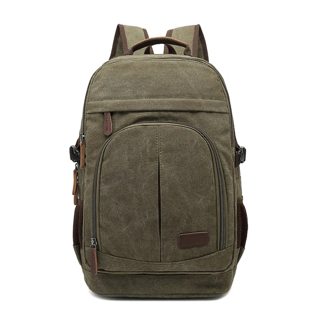 Bolsa de Lona Retrô Personalizada Mochila Masculina Bolsa Casual Mochila para Computador