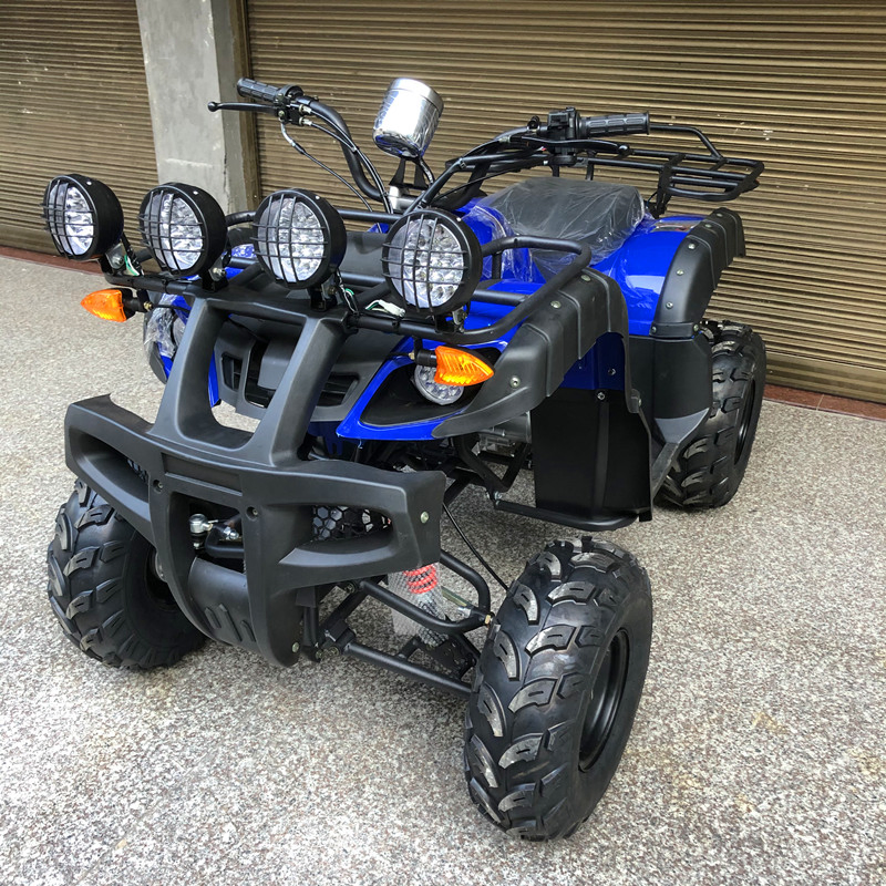 Quadriciclo Azul Preto 4-Wheeler 200cc 4-Stroke para Off Road com Design de Múltiplos Faróis para Passeios Noturnos