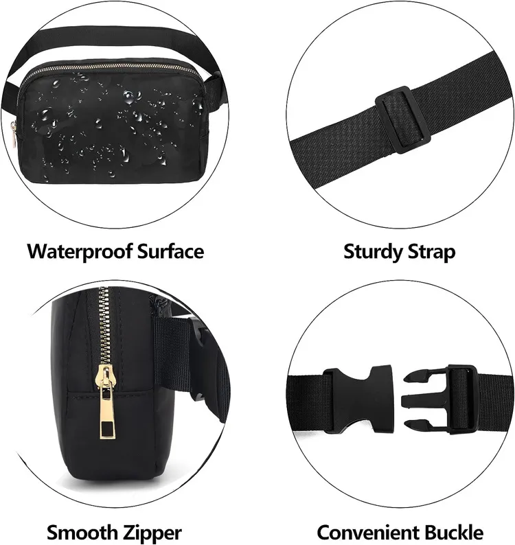 Bolsas de cintura transversais, pequenas bolsas de cintura para mulheres e homens