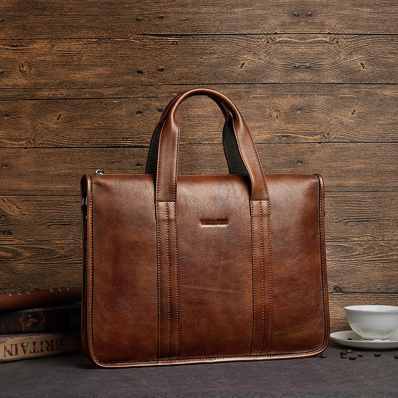 Bolsa de Couro Personalizada para Laptop Masculina para Viagem