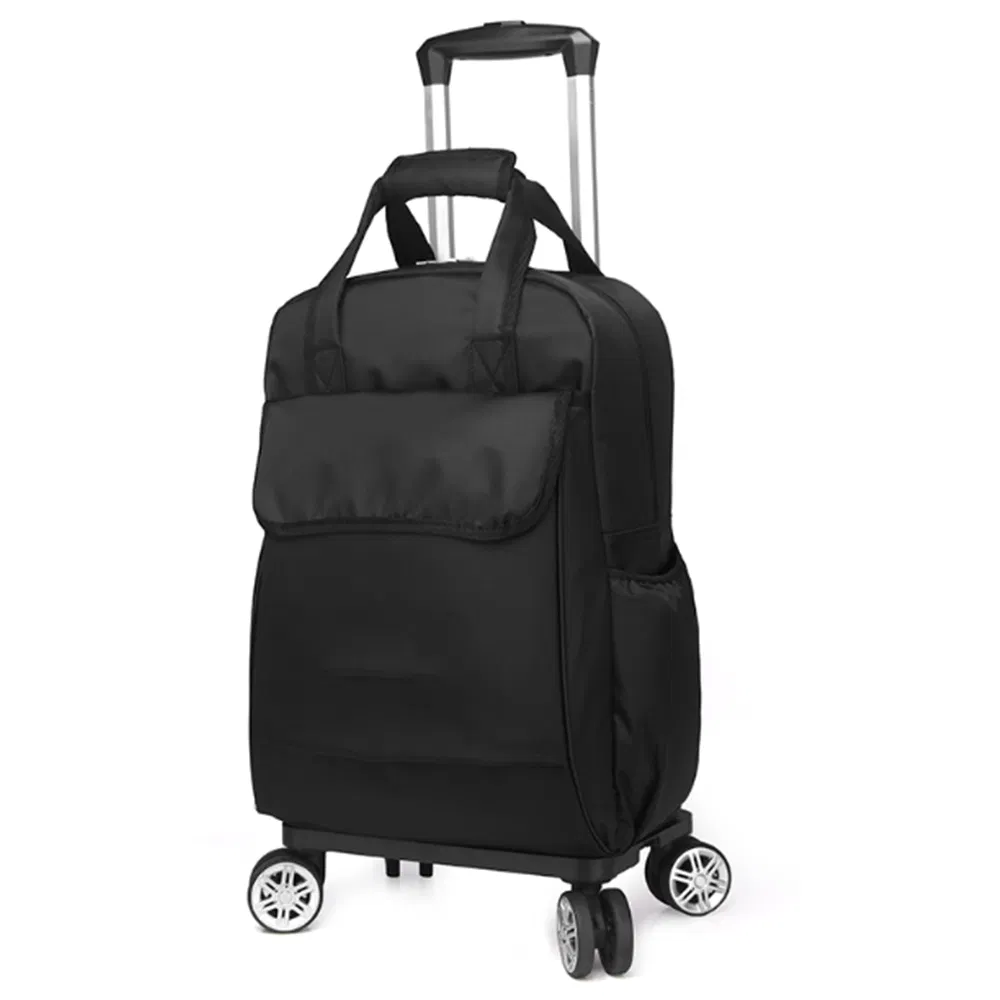 Mala de mão com rodas giratórias, bolsa de trolley com compartimento acolchoado para laptop, bolsa de embarque para viagens de avião