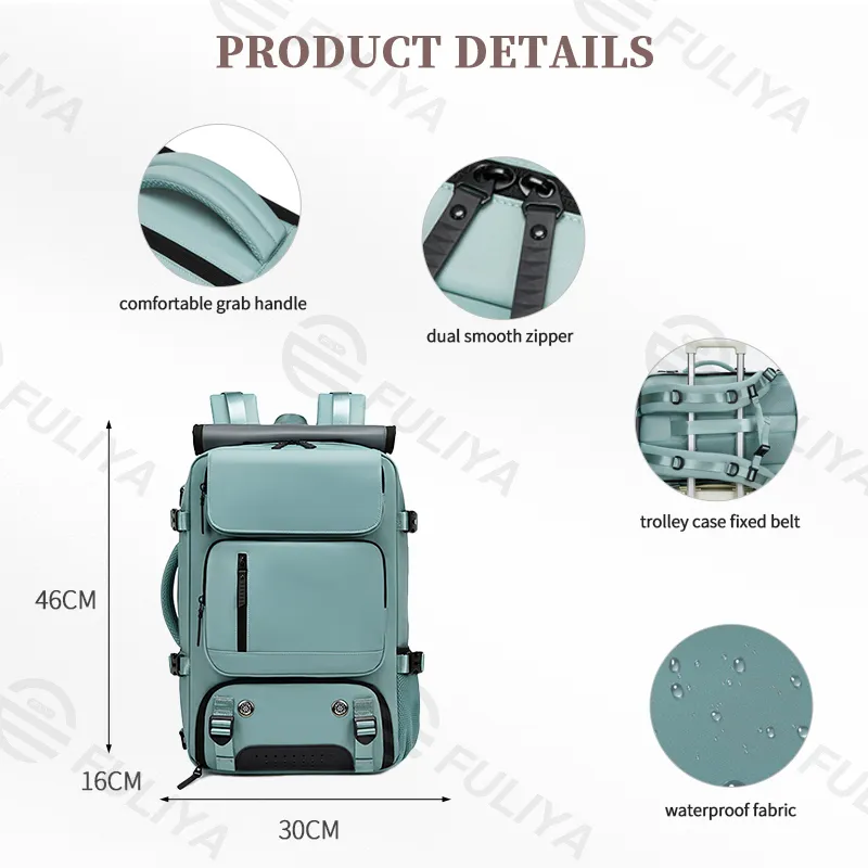 Mochila de Viagem à Prova d'Água para Laptop com Compressão 2