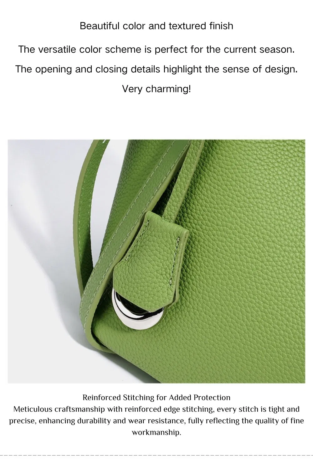 Bolsa de Couro Luxuosa em Formato de Balde para Mulheres, Bolsa de Designer para Uso Diário