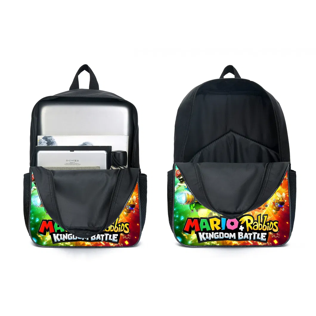 Conjunto de Mochila Escolar Mario Mini Cartoon Três Peças