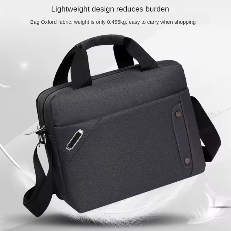 Mala de ombro slim de múltiplos compartimentos de fábrica da China, confortável para laptop em nylon