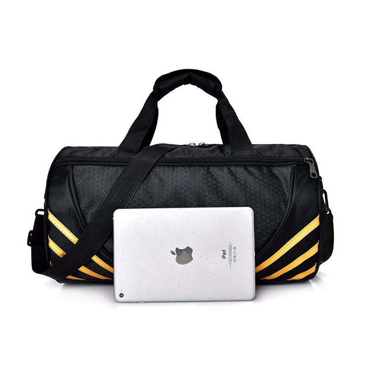 Bolsa de Viagem Duffle Grande e Resistente para Fitness, Impermeável, Nylon Preto, Bolsa de Ginástica para Homens