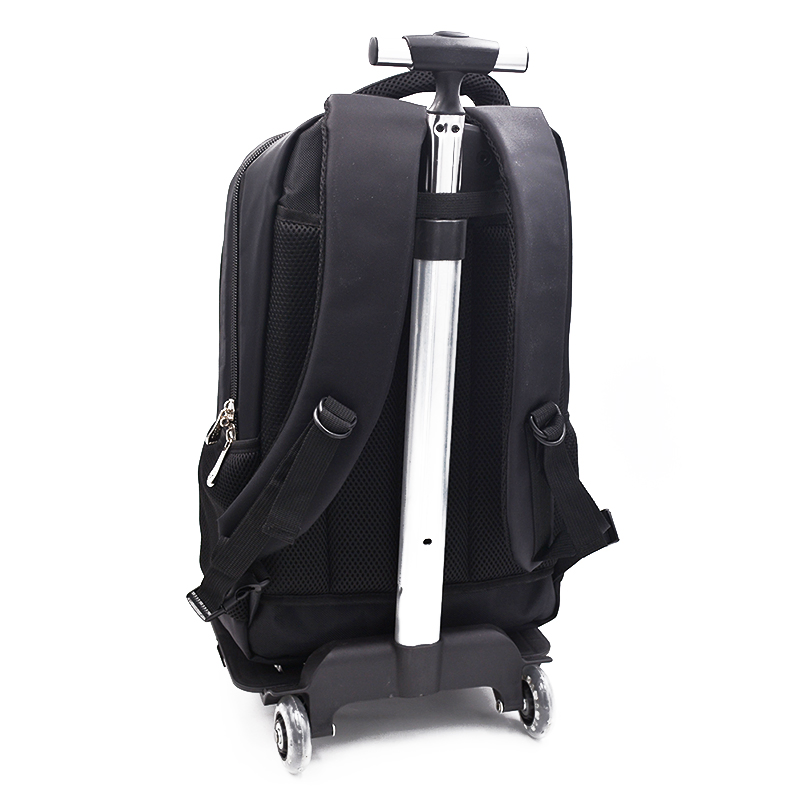 2022 Nova Mochila de Nylon Preto à Prova d'Água para Laptop com Rodas