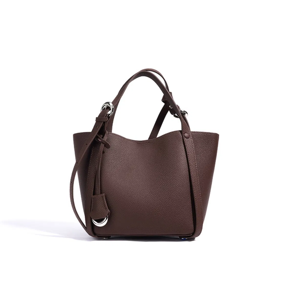 Bolsa de Couro Luxuosa em Formato de Balde para Mulheres, Bolsa de Designer para Uso Diário