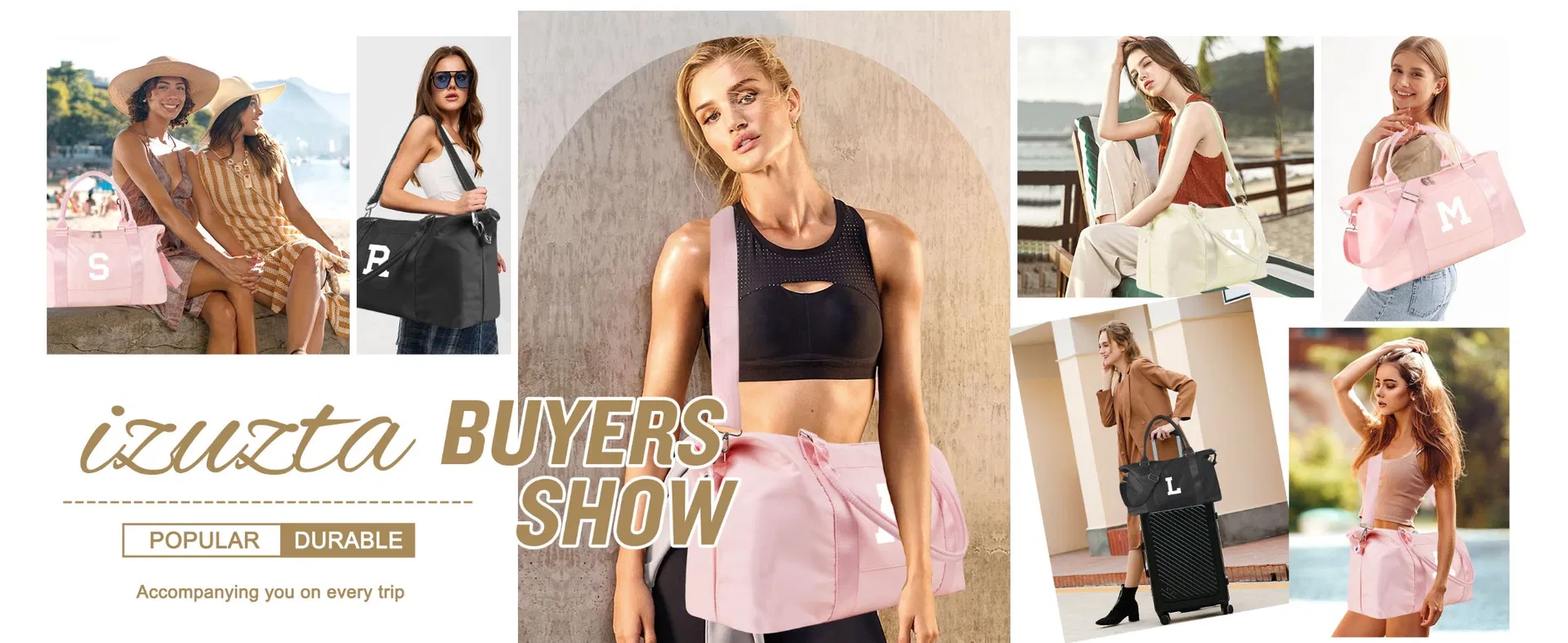 Bolsa de Viagem Inicial Fashionável, Bolsa de Esporte, Bolsa de Ginásio para Mulheres