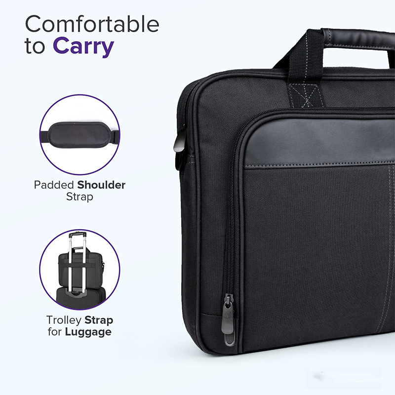 15.6 Bolsa para Laptop de 15 Polegadas Slim com Pasta e Bolsa de Ombro Crossbody