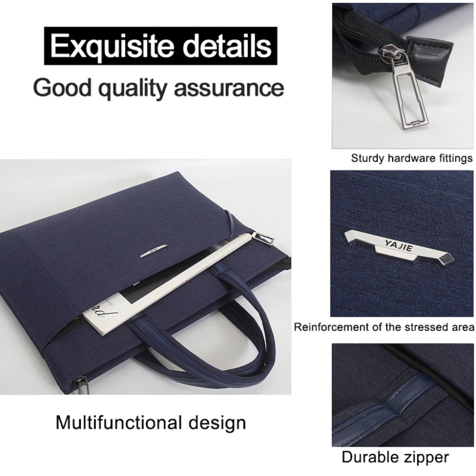 2025 Nova Capa de Laptop Slim Leve 14 Polegadas Cor Clássica Azul Marinho Personalizada com Logo Bordado Estojo de Viagem para Homens e Mulheres