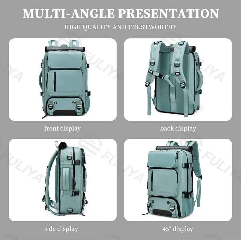 Mochila de Viagem à Prova d'Água para Laptop com Compressão 6