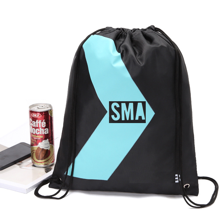 Mochila de cordão personalizada com logo em RPET, bolsa de compras e ginástica em poliéster reciclado