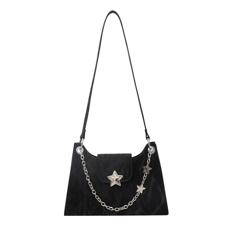 Bolsa Trendy para Mulheres, Bolsa de Ombro Hobo de PU Macio, Bolsa Casual Chic de Braço com Corrente