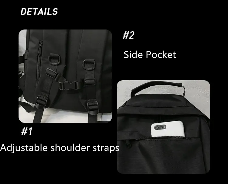 Mochila Escolar de Lona Personalizável para Estudantes com Grande Capacidade