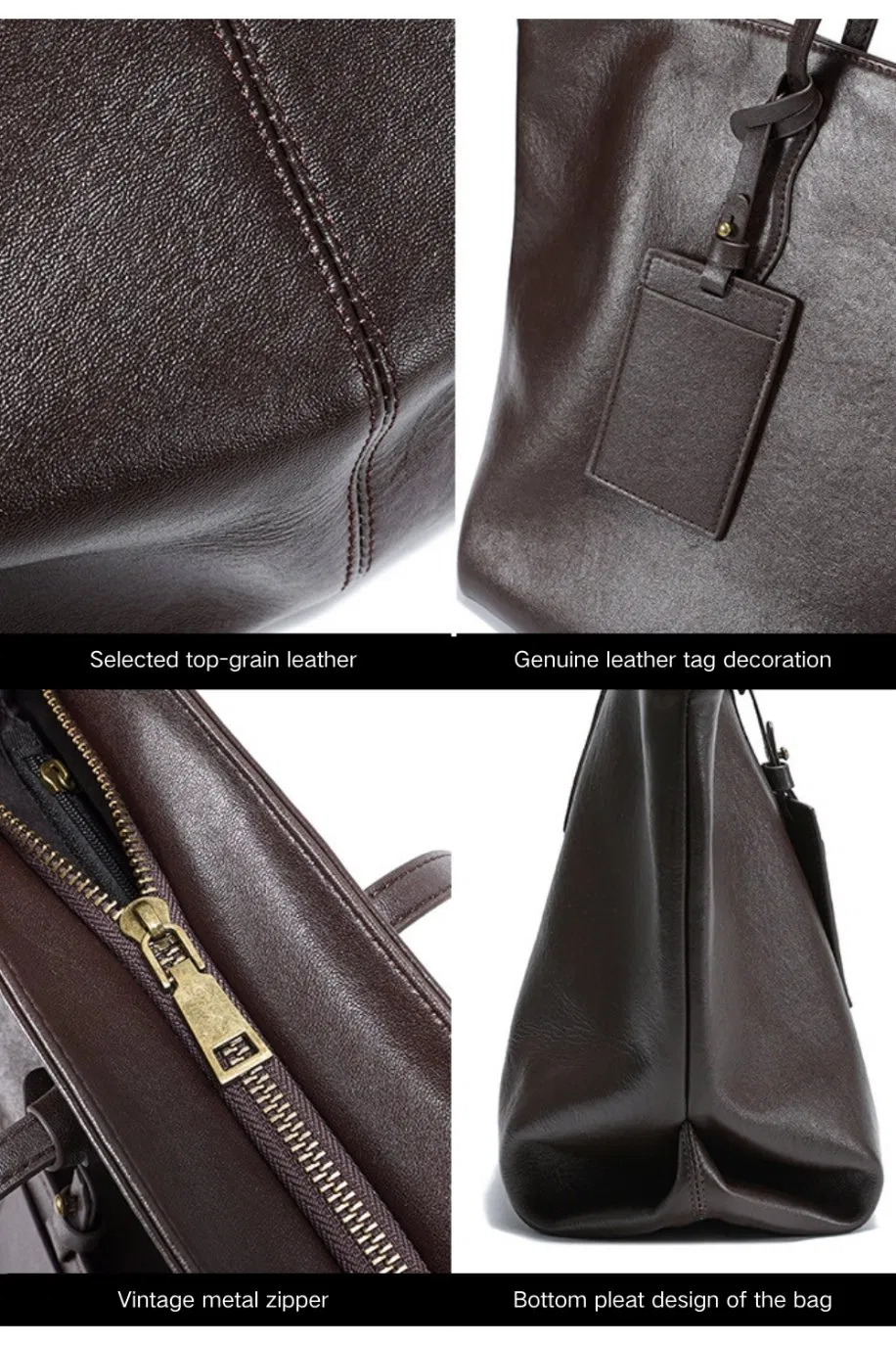 Bolsa Tote de Couro de Grão Superior para Mulheres com Grande Capacidade, Bolsa de Mão Versátil com Múltiplos Compartimentos para Escritório e Uso Diário