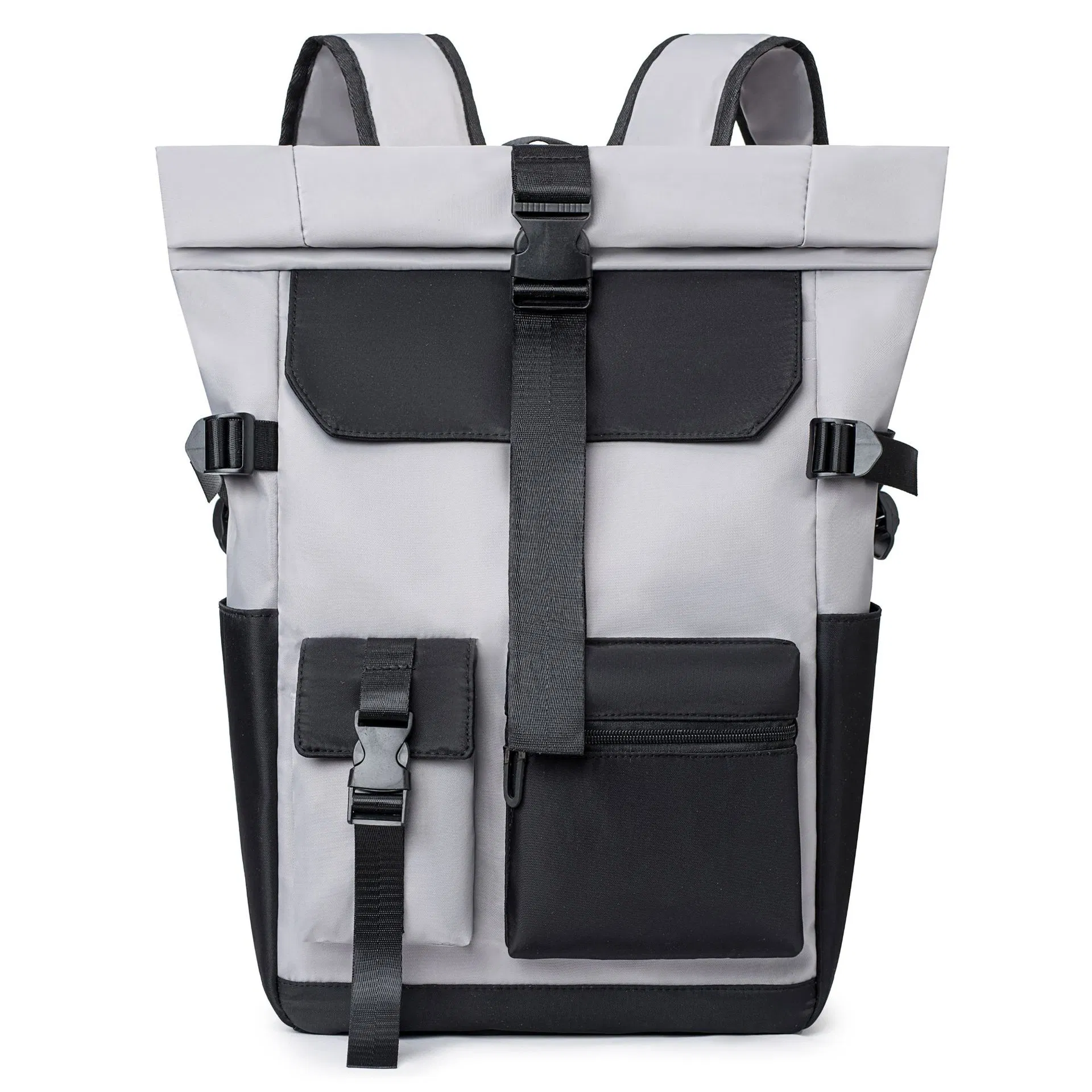 Mochila de Viagem Urbana Casual Espaçosa com Bloco de Cores Trendy para Laptop