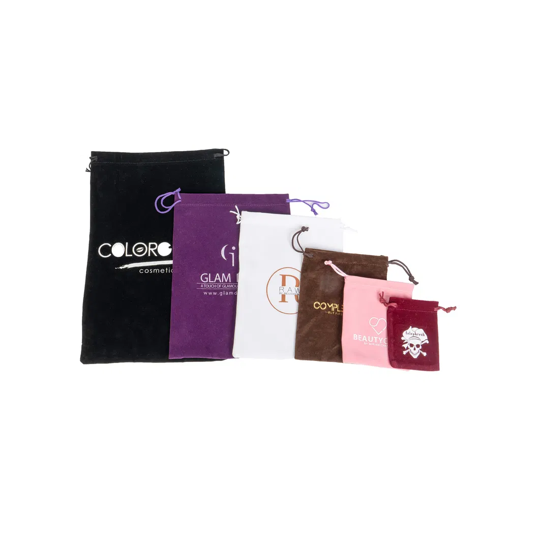 Bolsas de Veludo Mini com Cordão Personalizadas para Joias, Sacos de Tecido de Veludo para Presentes