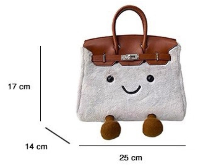 Bolsa de Ombro de Pelúcia Estilo Jellycat, Boneca Fofa de Pelúcia, Bolsa de Tecido Macio e Fashion