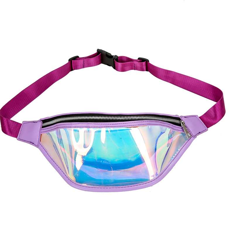 Bolsas de Cintura Personalizadas para Mulheres, Pacote de Fanny Transparente em PVC Holográfico