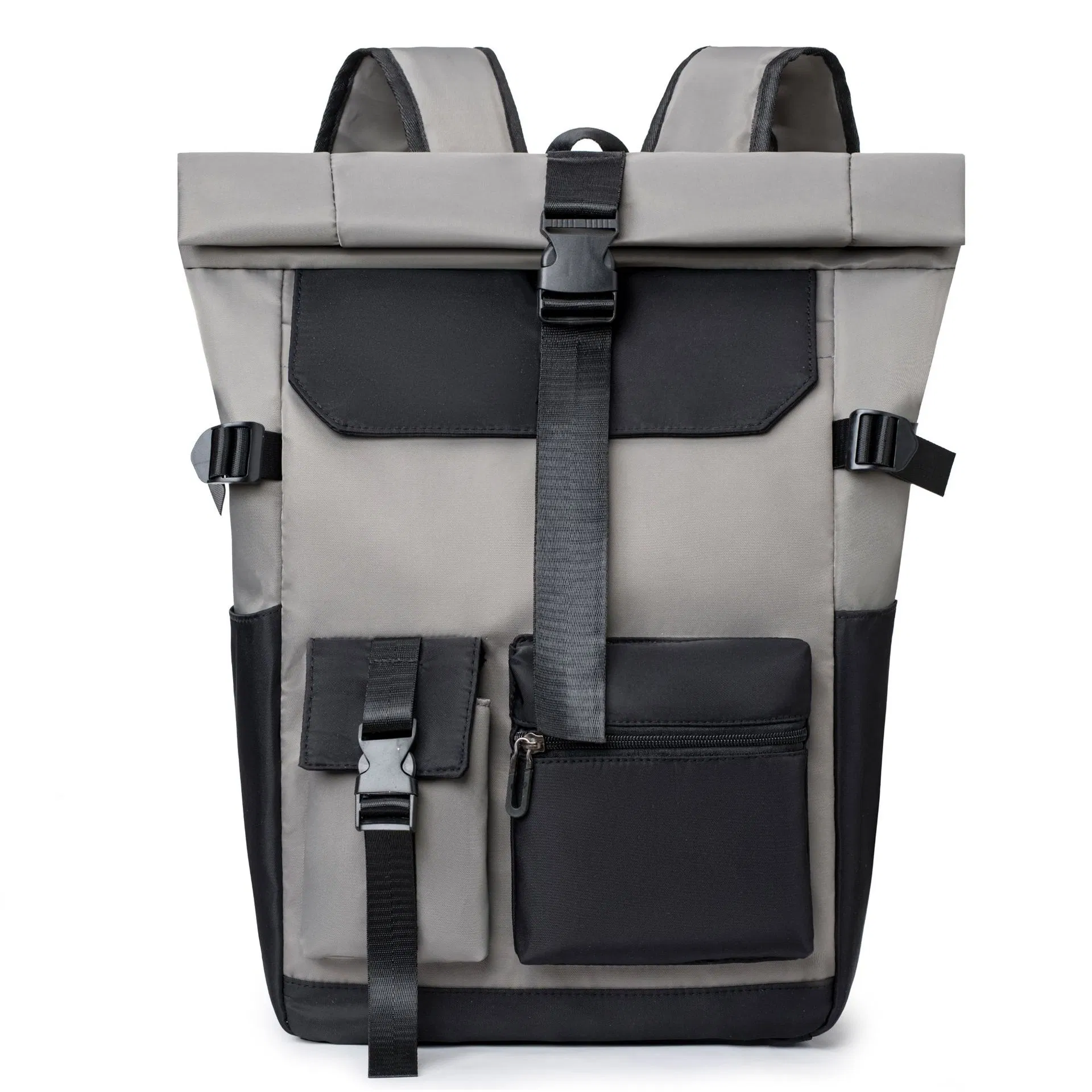 Mochila de Viagem Urbana Casual Espaçosa com Bloco de Cores Trendy para Laptop