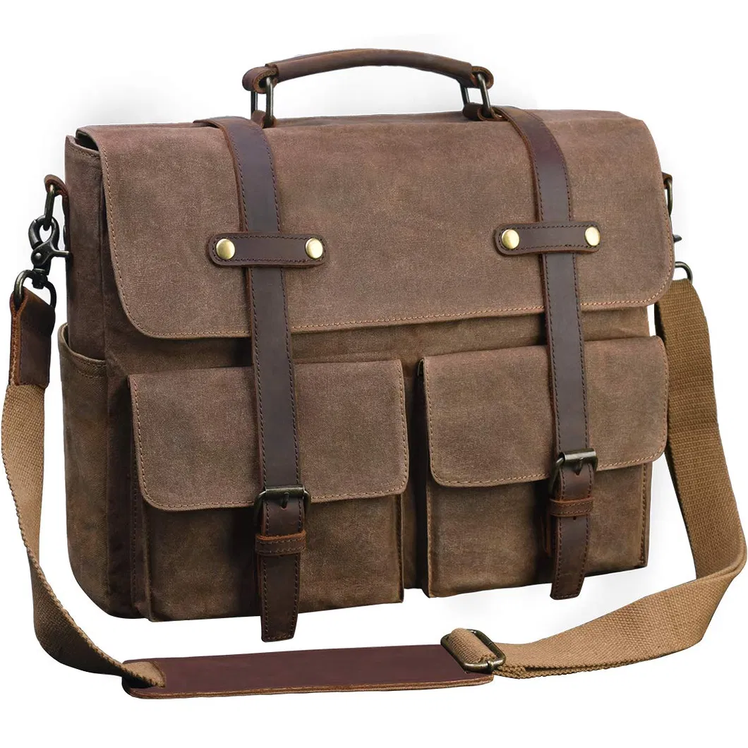 Bolsa de Ombro de Couro Vintage Impermeável 6