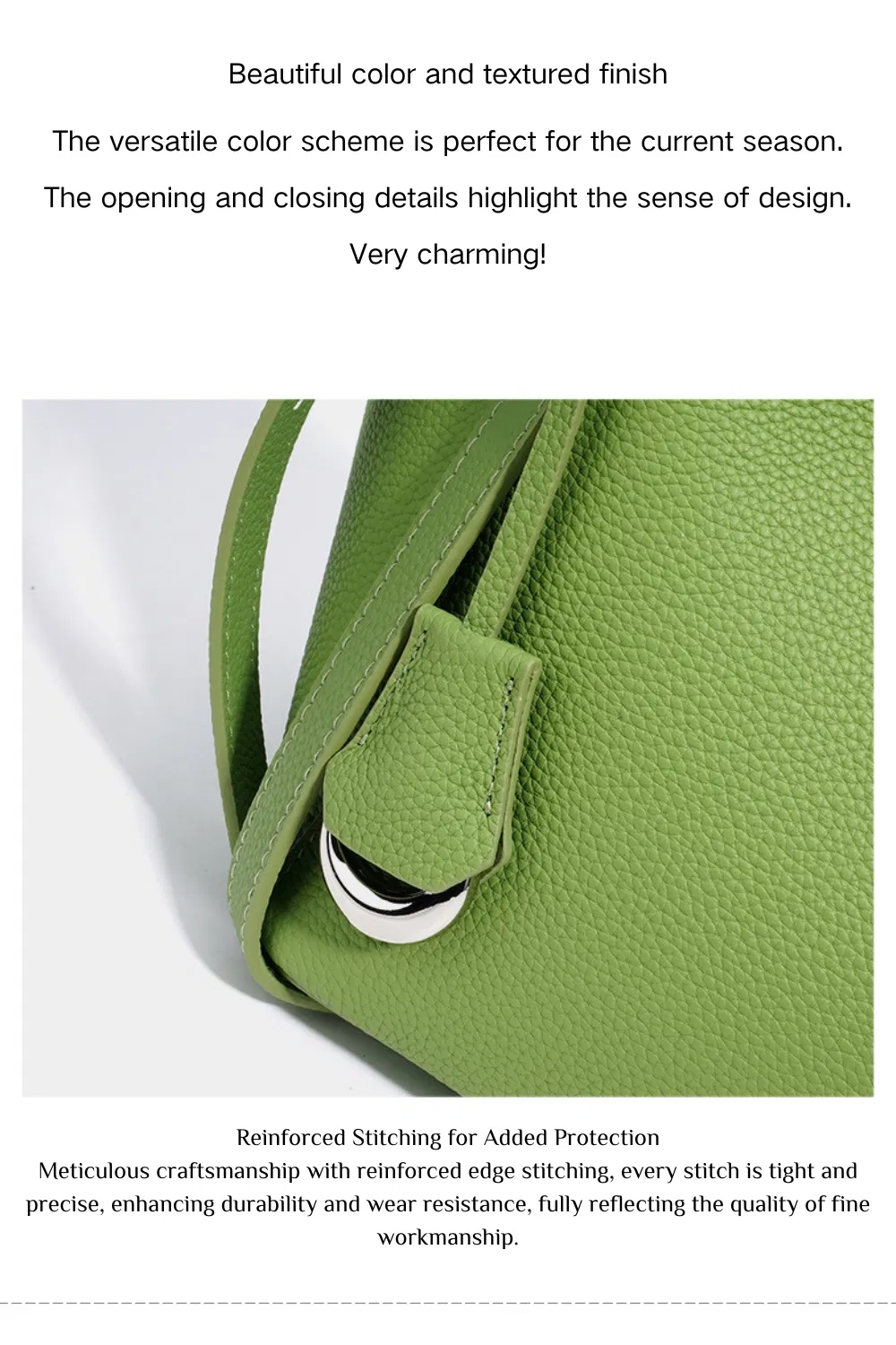 Bolsa de Couro Luxuosa em Formato de Balde para Mulheres