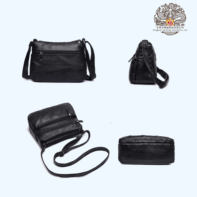 Bolsa transversal de PU lavada e chique para uso diário