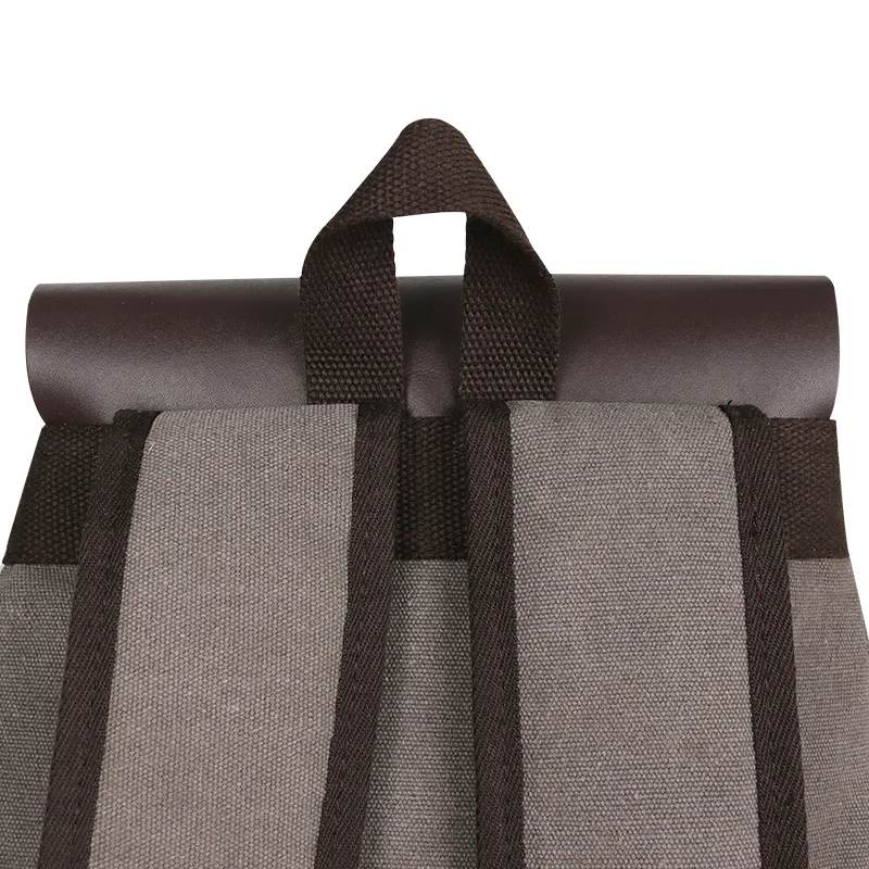 Mochilas de Ombro Vintage para Laptop, Mochila de Lona com Cordão para Escola