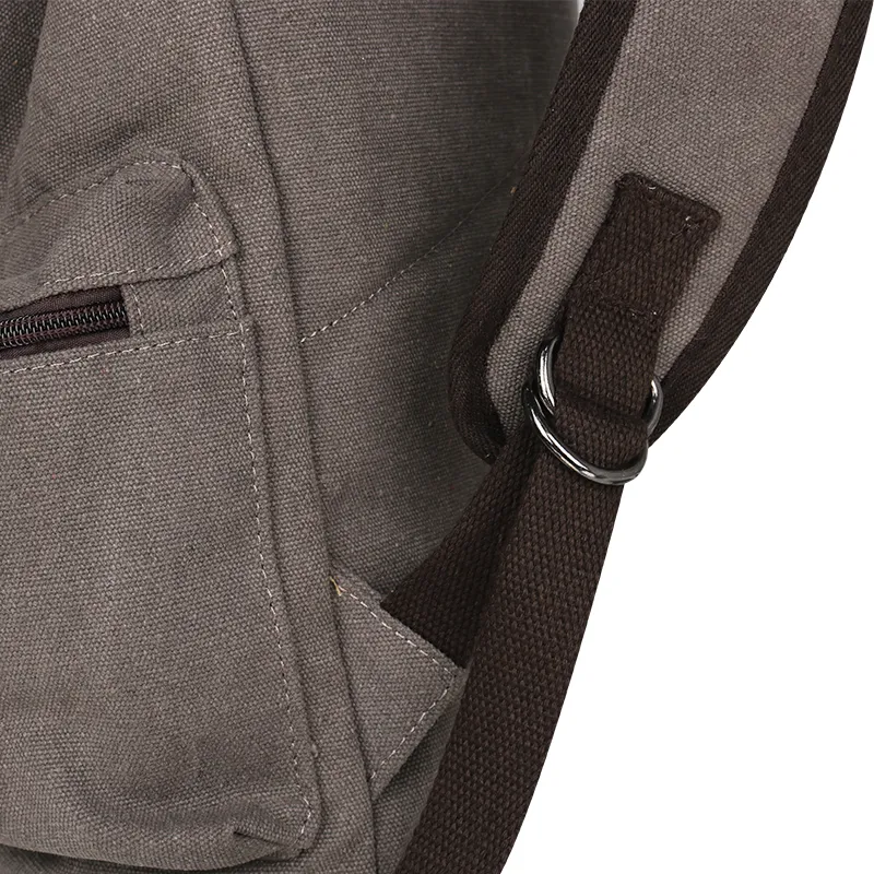 Mochilas de Ombro Vintage para Laptop, Mochila de Lona com Cordão para Escola