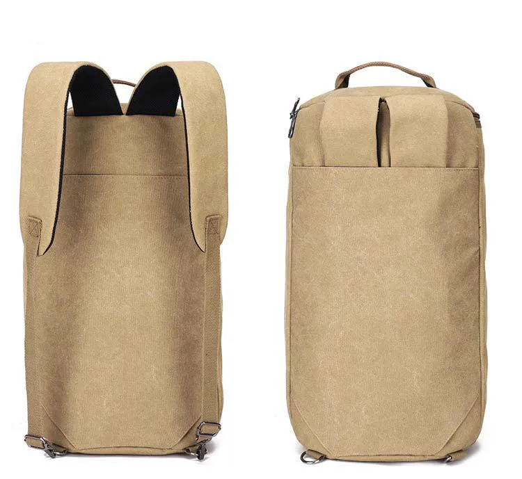 Mochila de Lona para Viagem e Caminhada ao Ar Livre