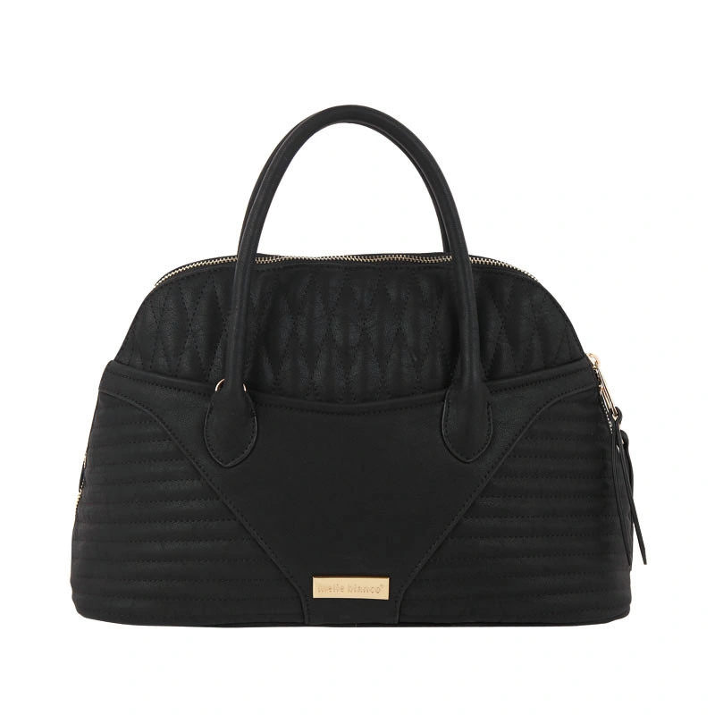 Bolsa de Mão Feminina Material PU Preto Matelassê Saco