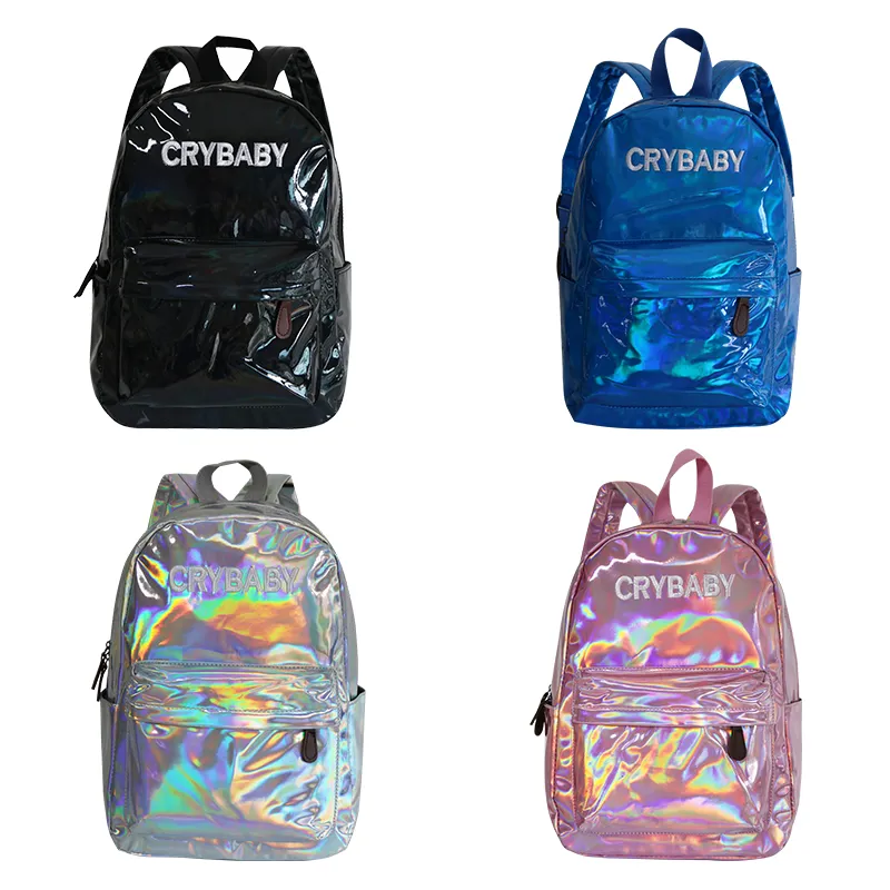 Mochila escolar rosa mini brilhante e elegante para meninas adolescentes