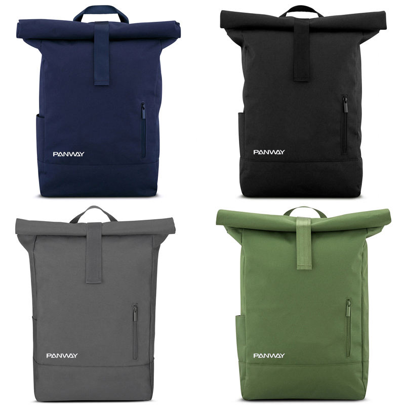 Mochila de Viagem ao Ar Livre Personalizada com Logo Impermeável RPET Rolltop Antifurto para Laptop