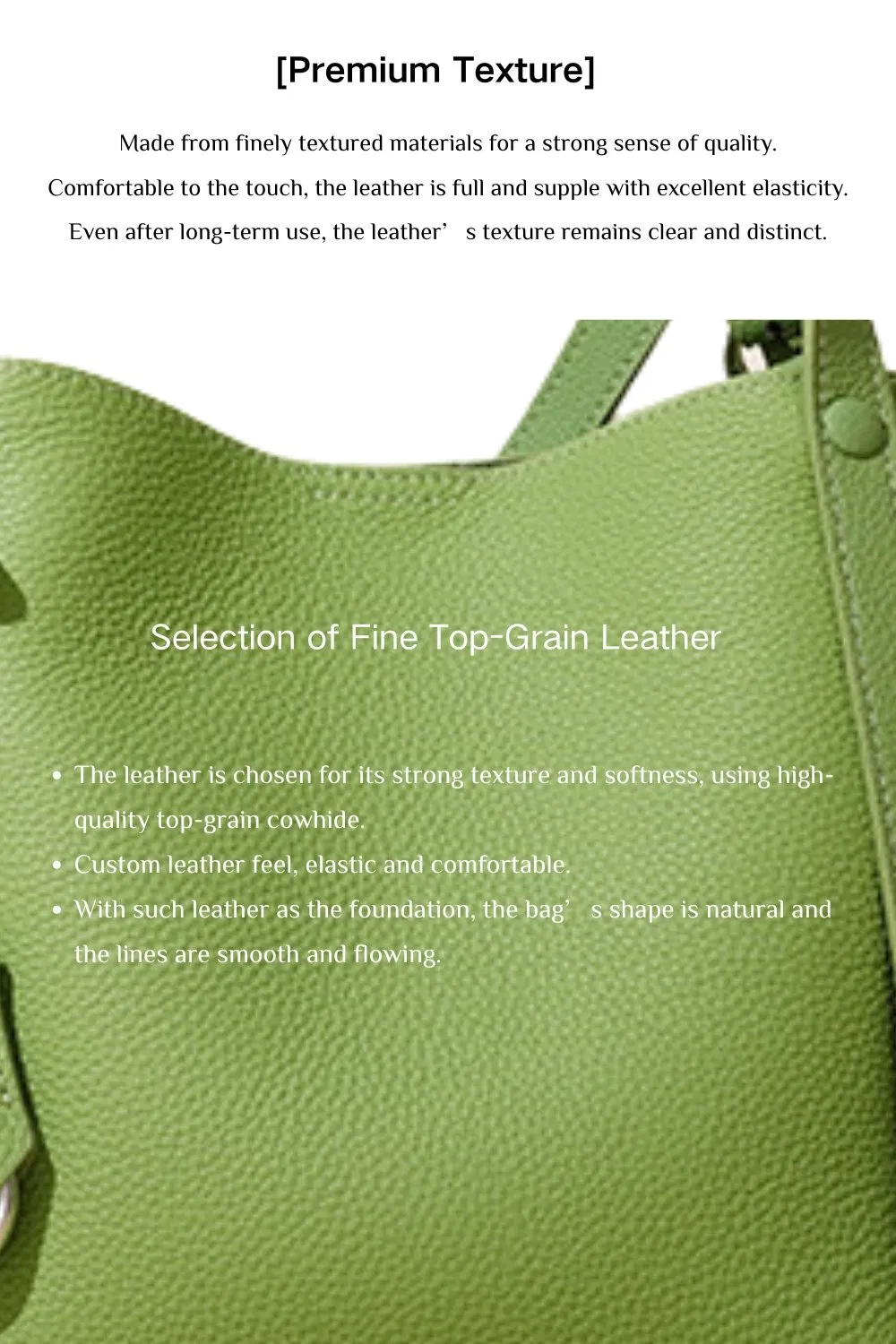 Bolsa de Couro Luxuosa em Formato de Balde para Mulheres, Bolsa de Designer para Uso Diário