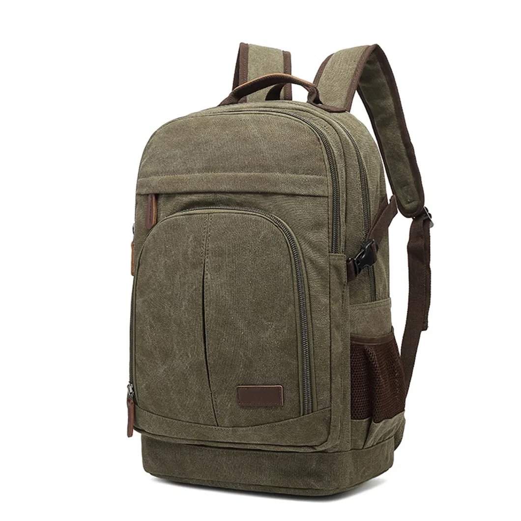 Bolsa de Lona Retrô Personalizada Mochila Masculina Bolsa Casual Mochila para Computador