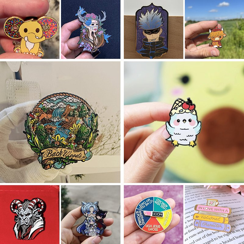 Amostra Grátis Personalizada de Anime Cartoon Criativa Personalidade Mágica Noite Gato Pins de Esmalte